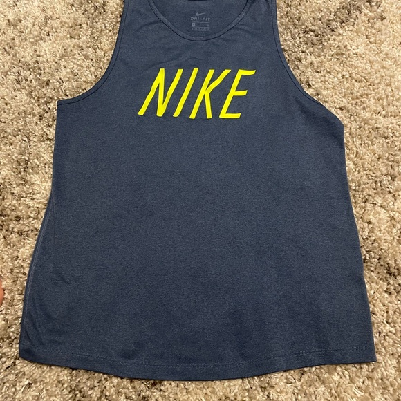 Nike Tops - Nike Women’s Dri-Fit Tank with Vibrant Yellow Logo Small